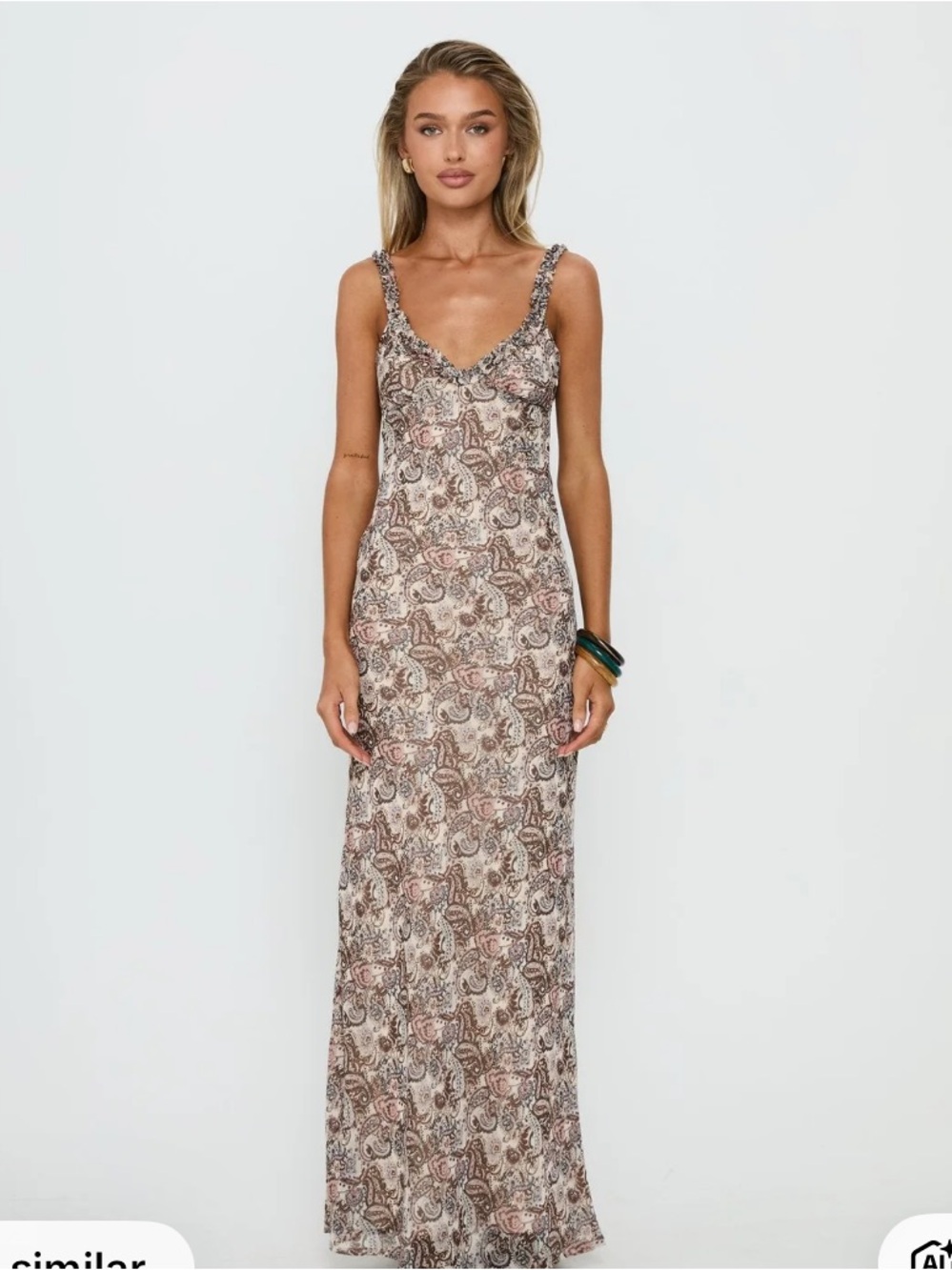 Princess Polly Baley Bias Cut Frill Maxi Dress Paisley NWT | Fall Guest Dress